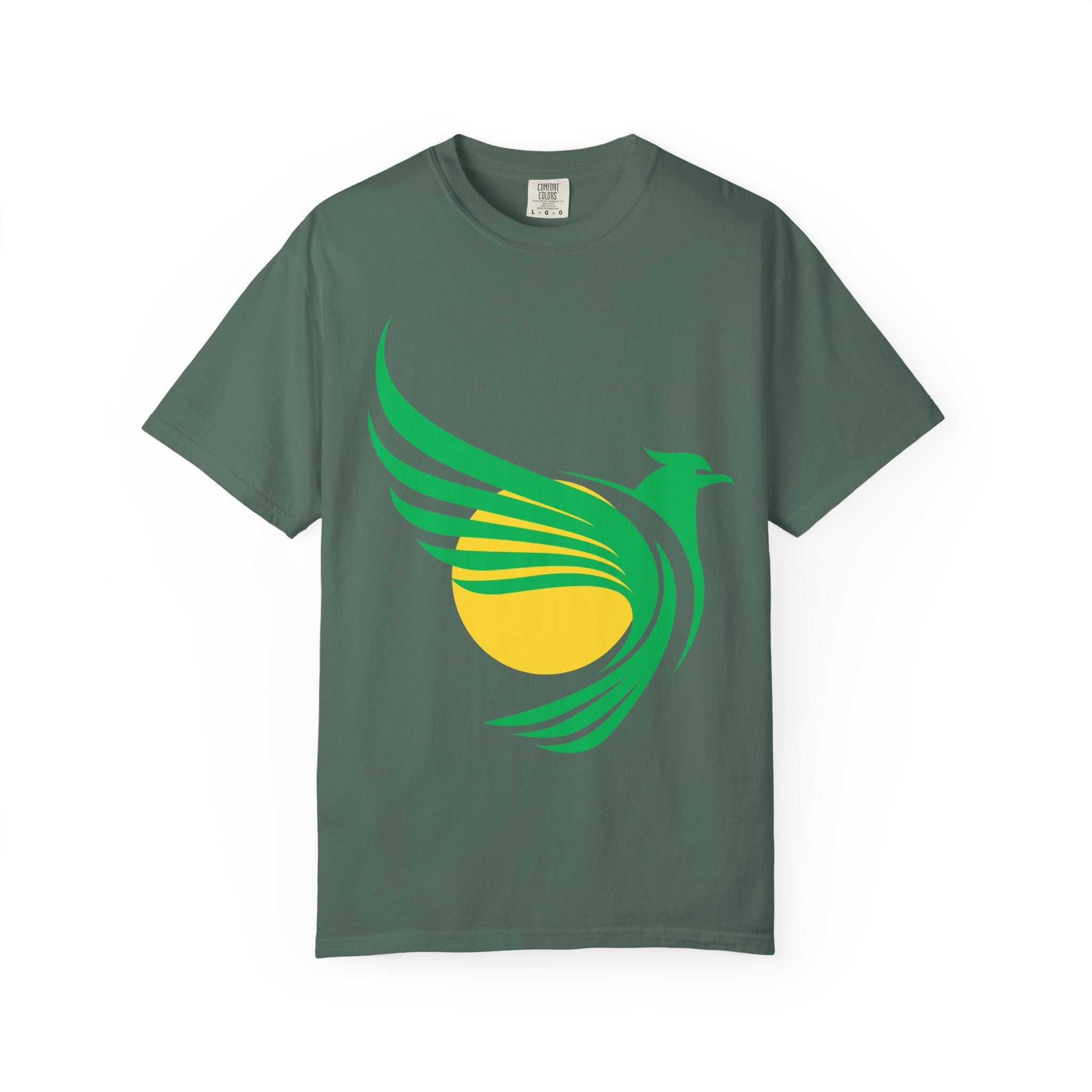 Green Hummingbird Logo T-Shirt — Minimal Nature Graphic Tee