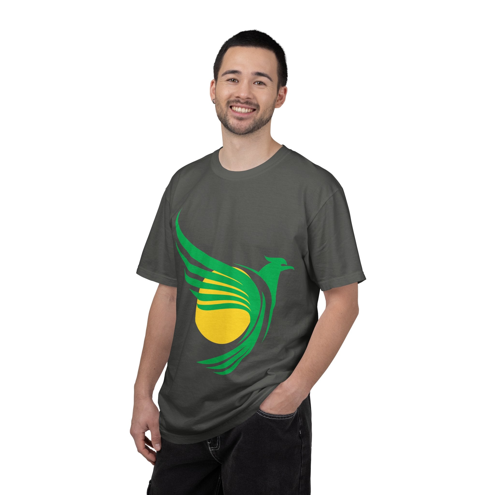 Green Hummingbird Logo T-Shirt — Minimal Nature Graphic Tee