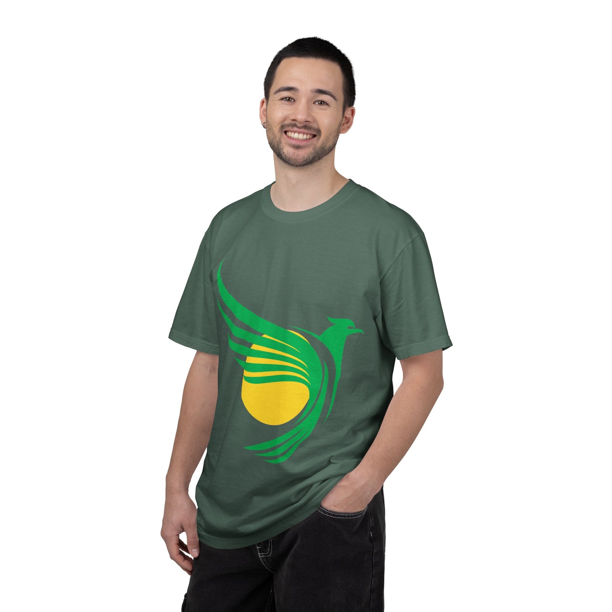 Green Hummingbird Logo T-Shirt — Minimal Nature Graphic Tee