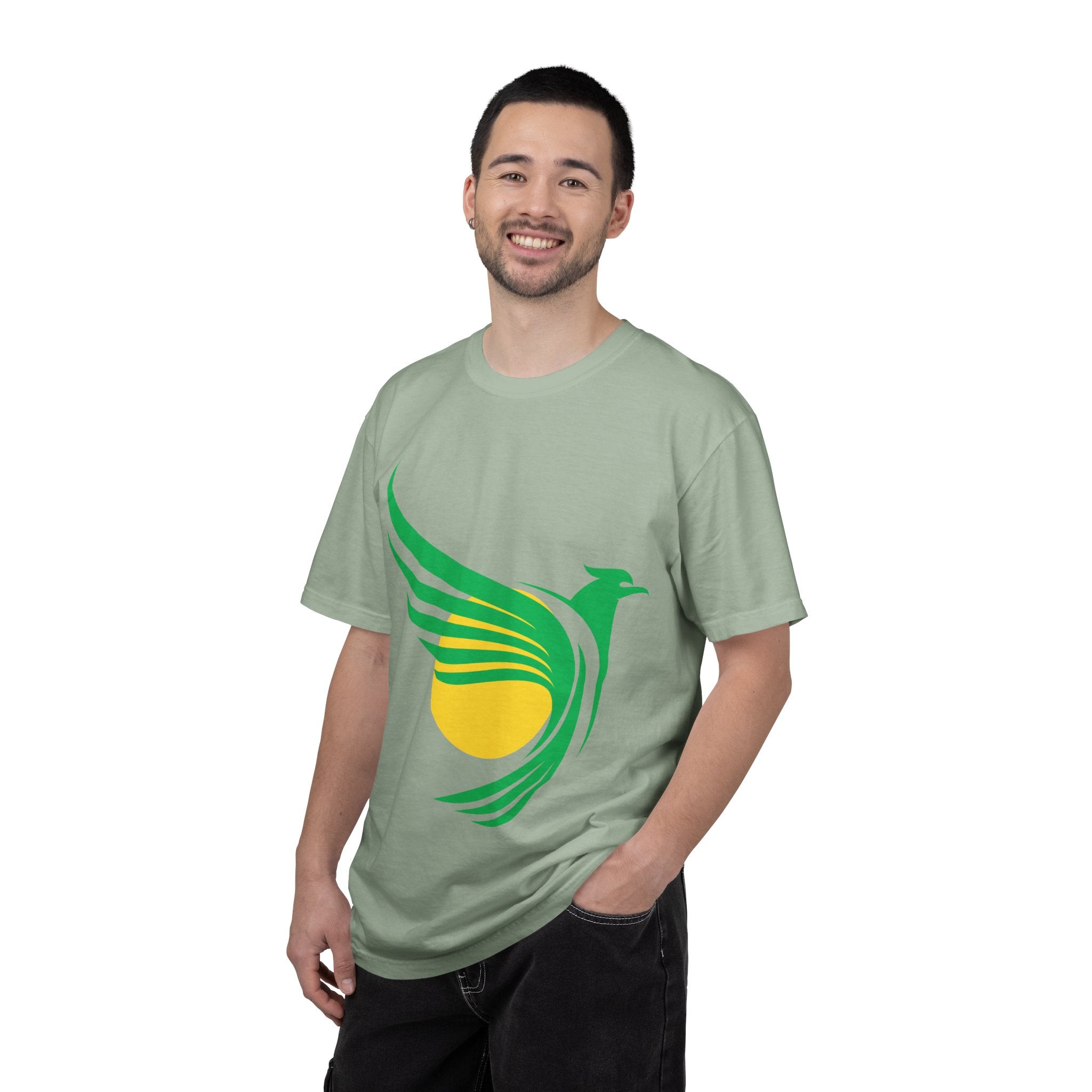 Green Hummingbird Logo T-Shirt — Minimal Nature Graphic Tee