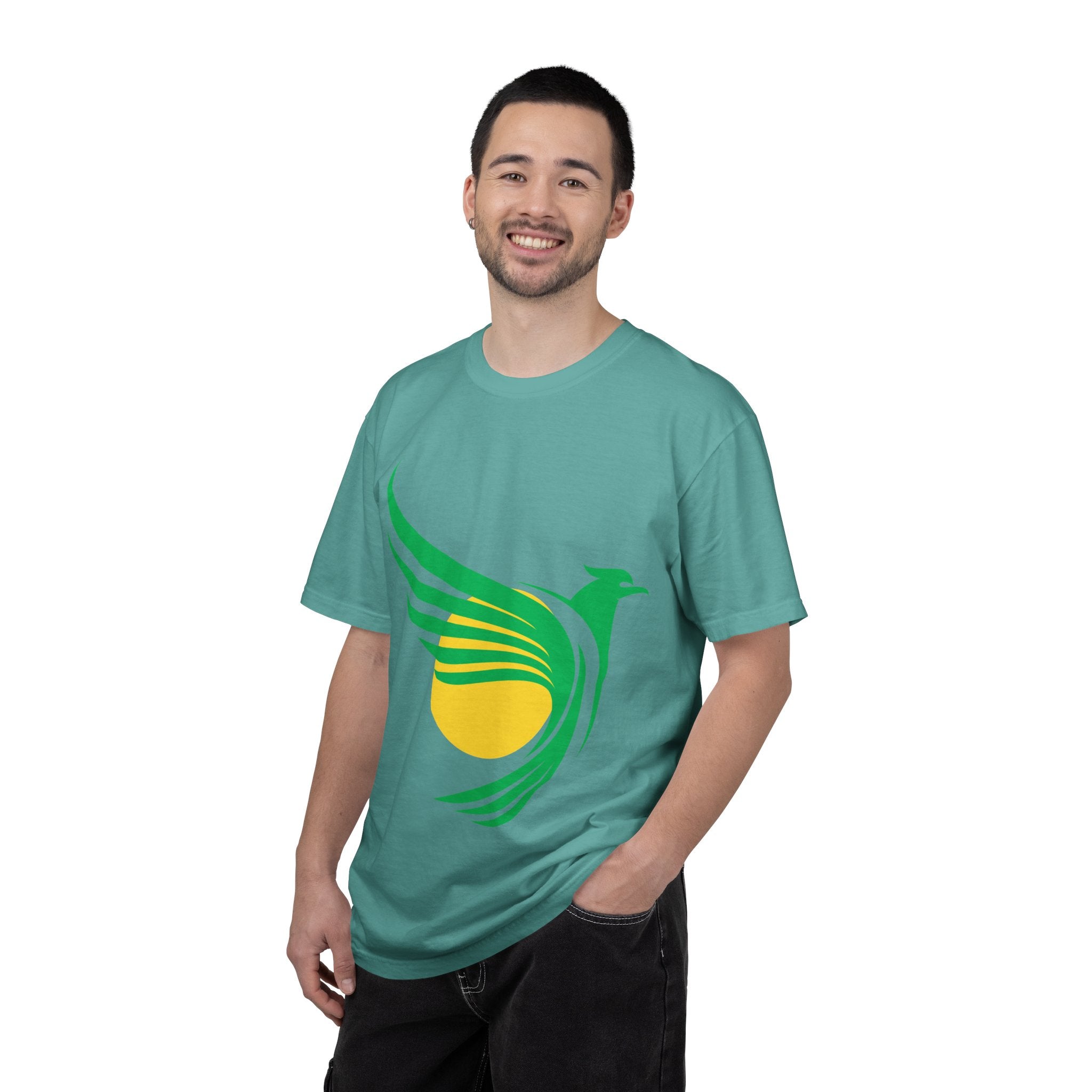 Green Hummingbird Logo T-Shirt — Minimal Nature Graphic Tee